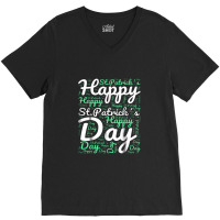 Happy St Patricks Day Wordart V-neck Tee | Artistshot