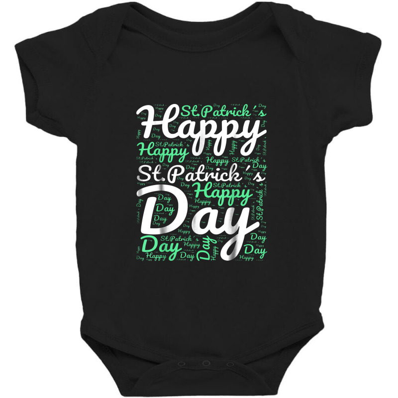 Happy St Patricks Day Wordart Baby Bodysuit | Artistshot