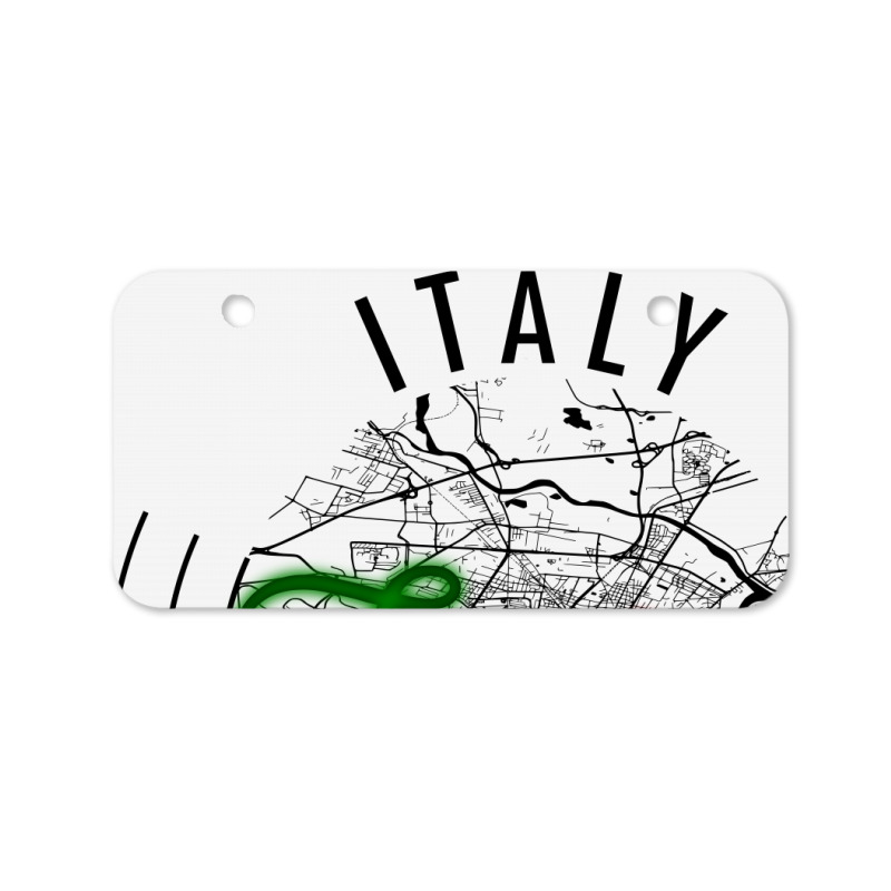 Turin Italy Road Map Art - Earth Tones Bicycle License Plate | Artistshot