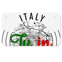 Turin Italy Road Map Art - Earth Tones Motorcycle License Plate | Artistshot