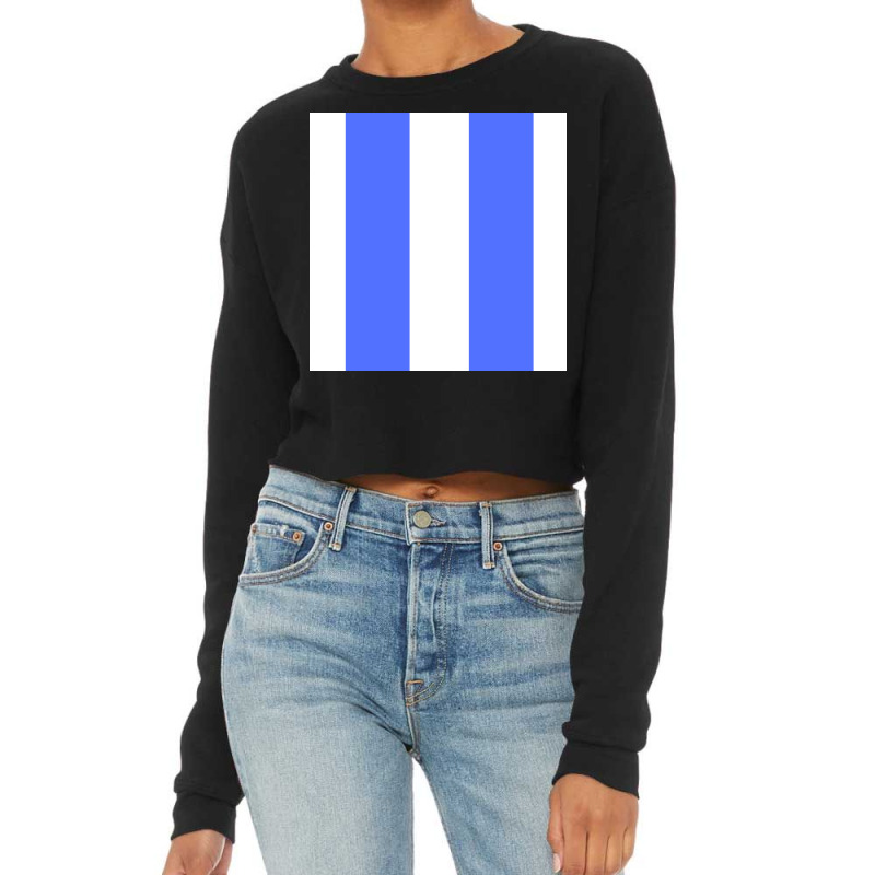 Blue Lines Art Cropped Sweater by American choice | Artistshot