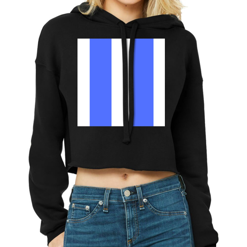 Blue Lines Art Cropped Hoodie by American choice | Artistshot