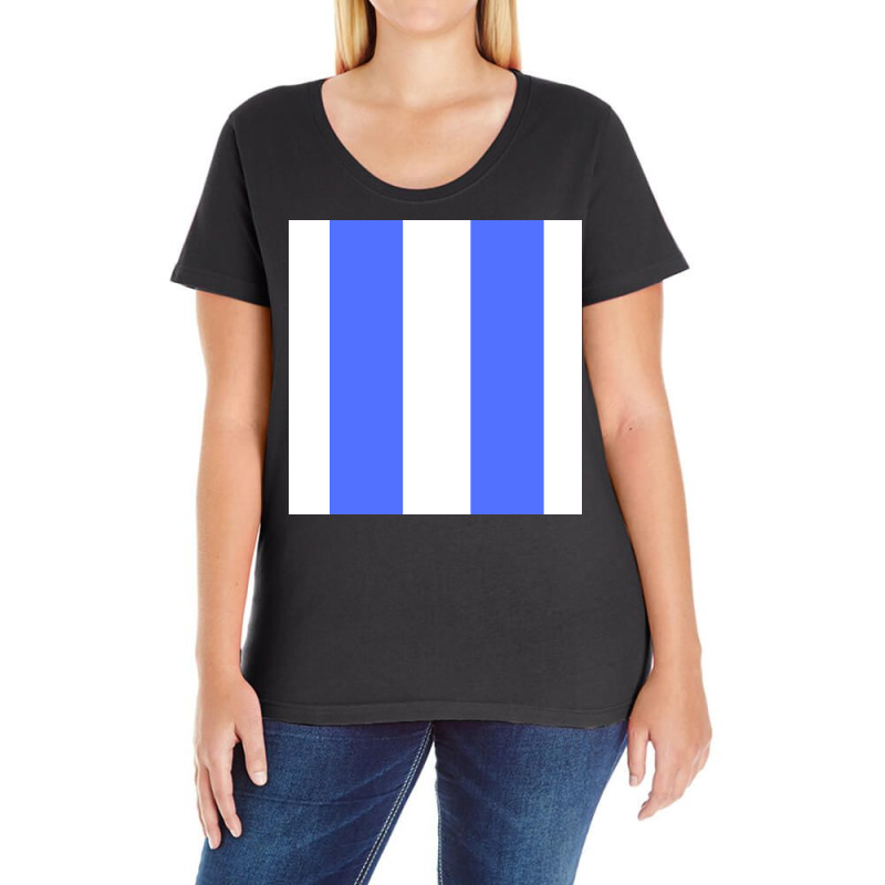 Blue Lines Art Ladies Curvy T-Shirt by American choice | Artistshot