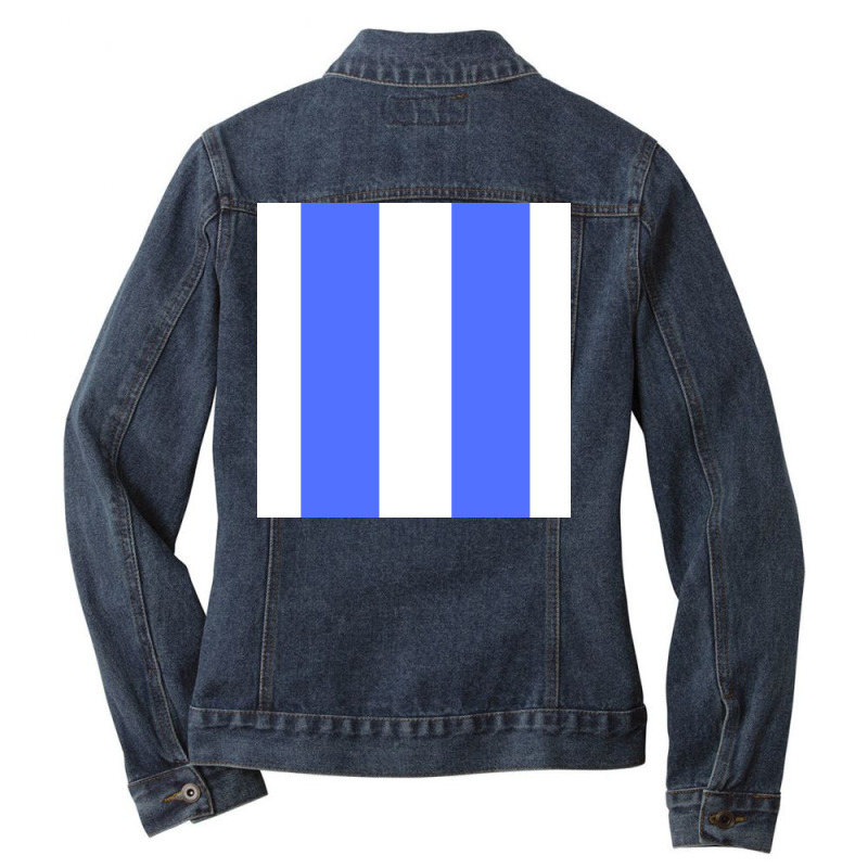 Blue Lines Art Ladies Denim Jacket by American choice | Artistshot