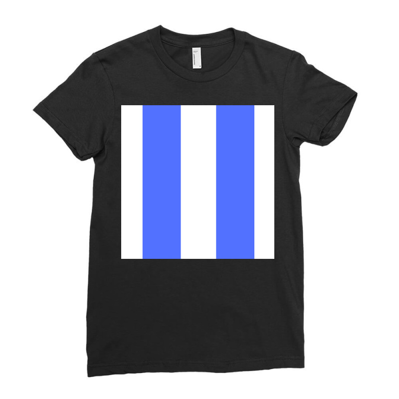 Blue Lines Art Ladies Fitted T-Shirt by American choice | Artistshot