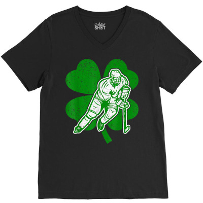 Ice Hockey Lover Irish Shamrock Hockey St. Patrick's Day T Shirt V-neck Tee Designed By Kadejahdomenick