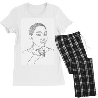 Black Woman One Line Art Women's Pajamas Set | Artistshot