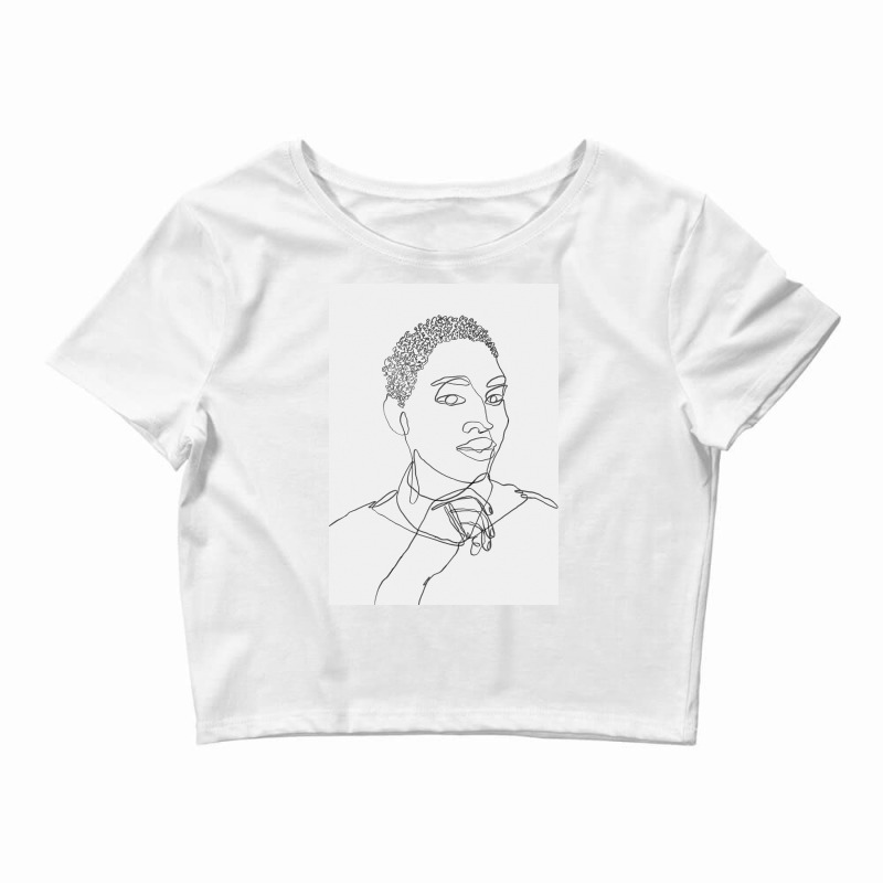 Black Woman One Line Art Crop Top by Doodle Intent | Artistshot