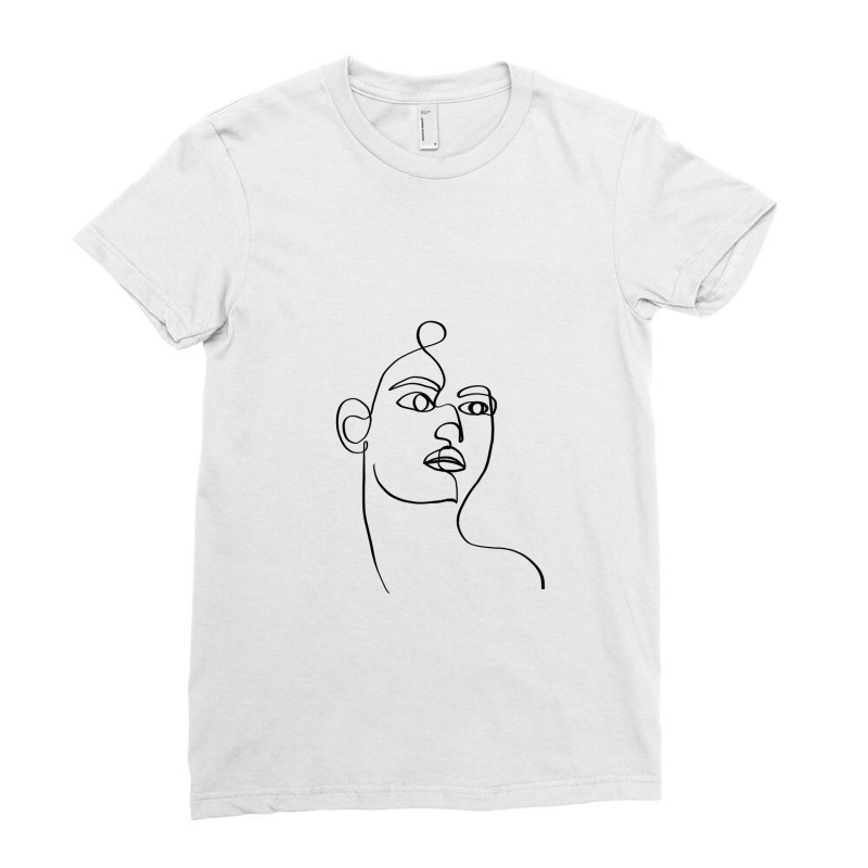 Beautiful Women One Line Art Ladies Fitted T-Shirt by Doodle Intent | Artistshot