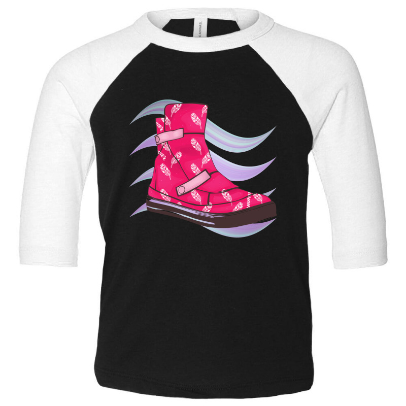 Pink Feather Shoes Toddler 3/4 Sleeve Tee by Chiks | Artistshot