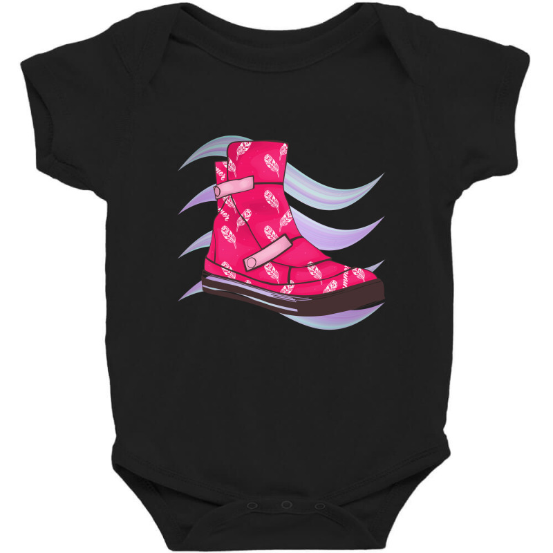 Pink Feather Shoes Baby Bodysuit by Chiks | Artistshot