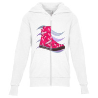 Pink Feather Shoes Youth Zipper Hoodie | Artistshot