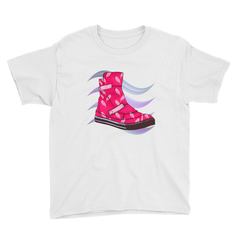 Pink Feather Shoes Youth Tee by Chiks | Artistshot