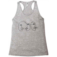 Three Abstract Face One Line Art Racerback Tank | Artistshot