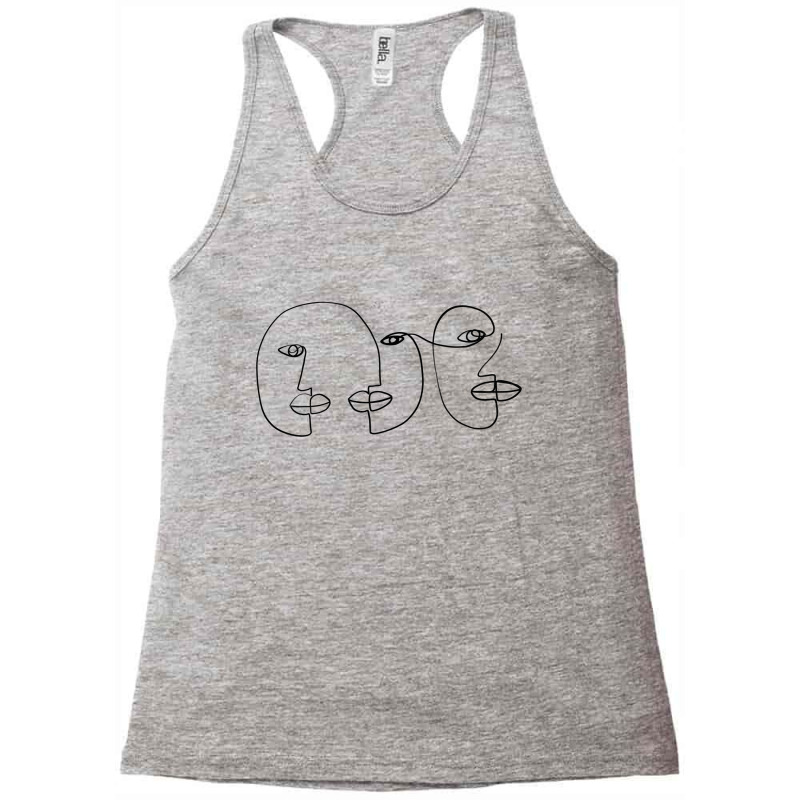 Three Abstract Face One Line Art Racerback Tank by Doodle Intent | Artistshot