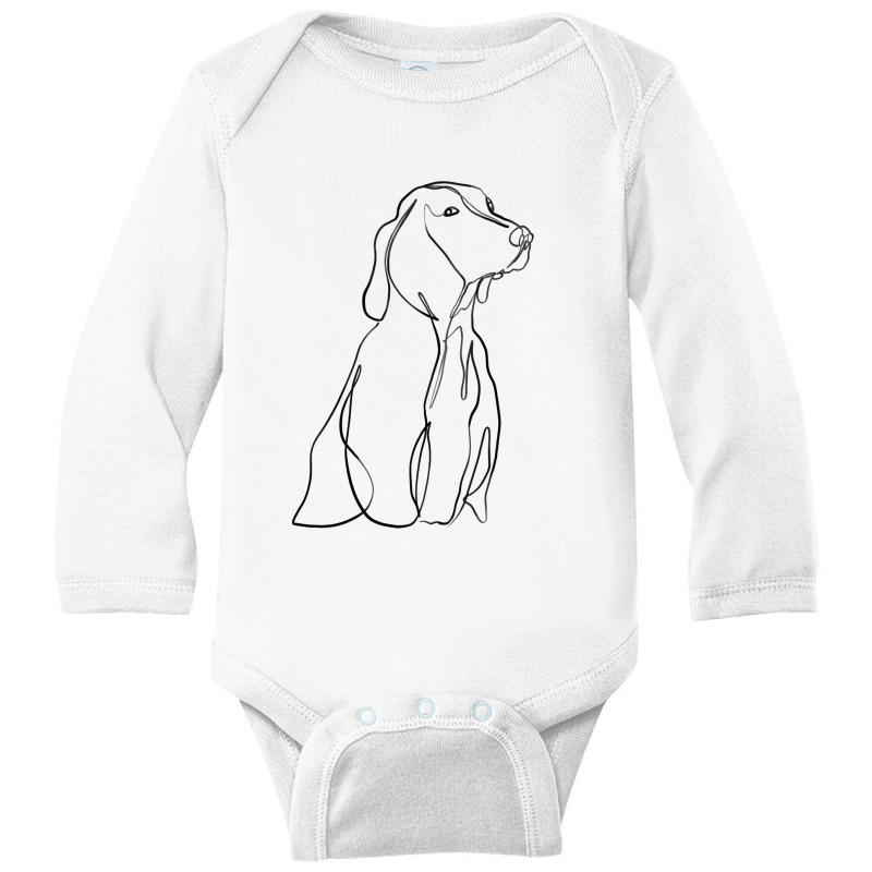 Dog Minimal One Line Art Long Sleeve Baby Bodysuit by Doodle Intent | Artistshot