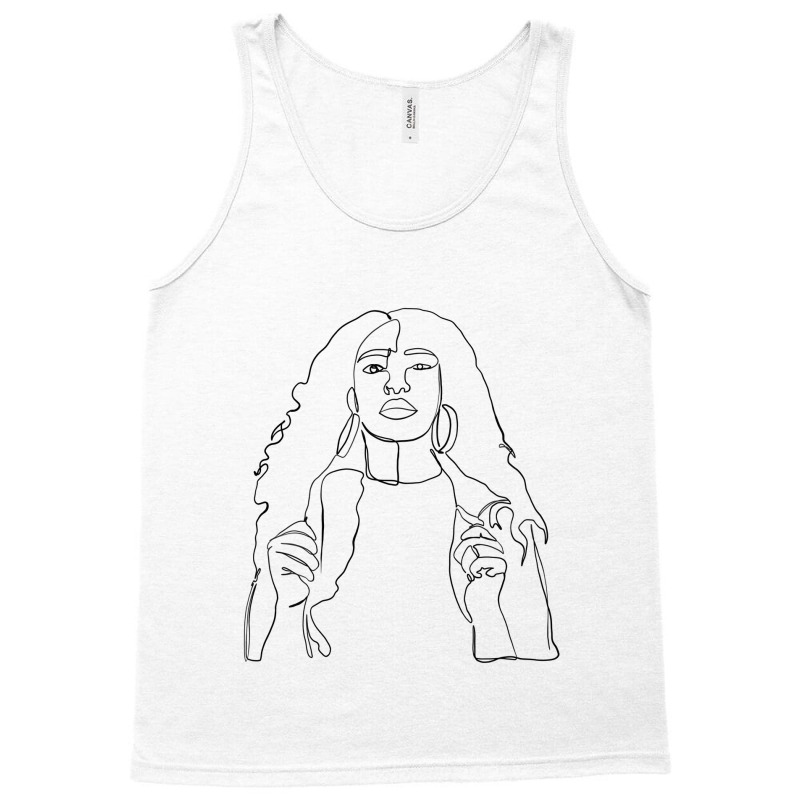 Beautiful Woman With Long Hair Tank Top by Doodle Intent | Artistshot