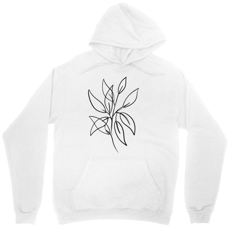 Leaves One Line Art Unisex Hoodie by Doodle Intent | Artistshot