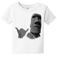 Funny Easter Island Rapa Nui Moai Statue Surfer Shaka Sign T Shirt Baby Tee | Artistshot