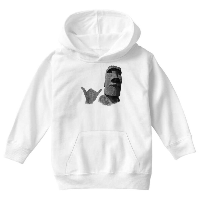 Funny Easter Island Rapa Nui Moai Statue Surfer Shaka Sign T Shirt Youth Hoodie | Artistshot