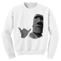 Funny Easter Island Rapa Nui Moai Statue Surfer Shaka Sign T Shirt Youth Sweatshirt | Artistshot