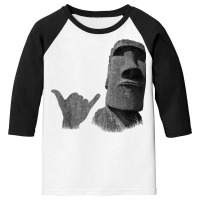 Funny Easter Island Rapa Nui Moai Statue Surfer Shaka Sign T Shirt Youth 3/4 Sleeve | Artistshot