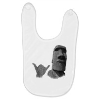 Funny Easter Island Rapa Nui Moai Statue Surfer Shaka Sign T Shirt Baby Bibs | Artistshot