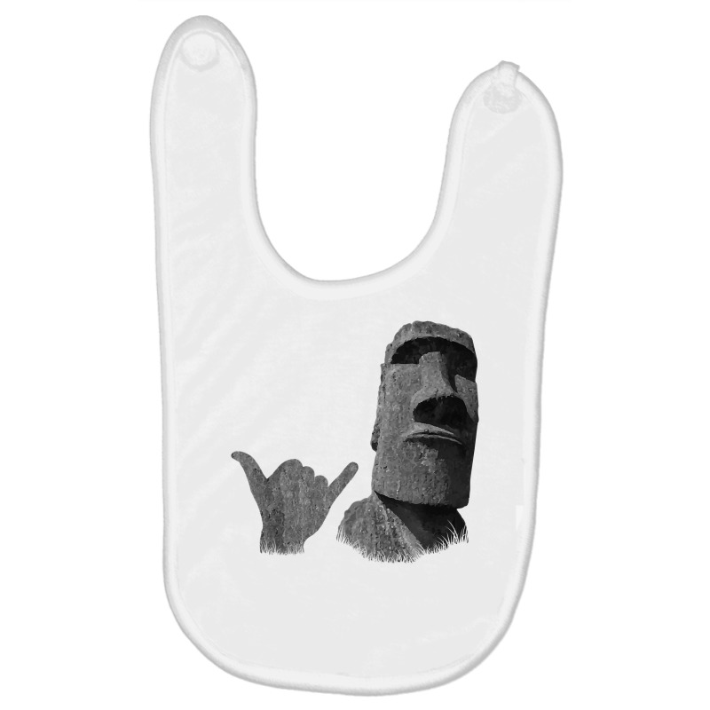 Funny Easter Island Rapa Nui Moai Statue Surfer Shaka Sign T Shirt Baby Bibs | Artistshot