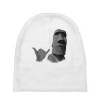 Funny Easter Island Rapa Nui Moai Statue Surfer Shaka Sign T Shirt Baby Beanies | Artistshot