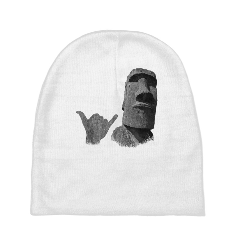 Funny Easter Island Rapa Nui Moai Statue Surfer Shaka Sign T Shirt Baby Beanies | Artistshot