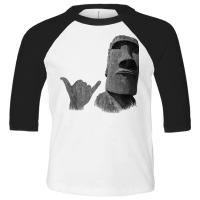 Funny Easter Island Rapa Nui Moai Statue Surfer Shaka Sign T Shirt Toddler 3/4 Sleeve Tee | Artistshot