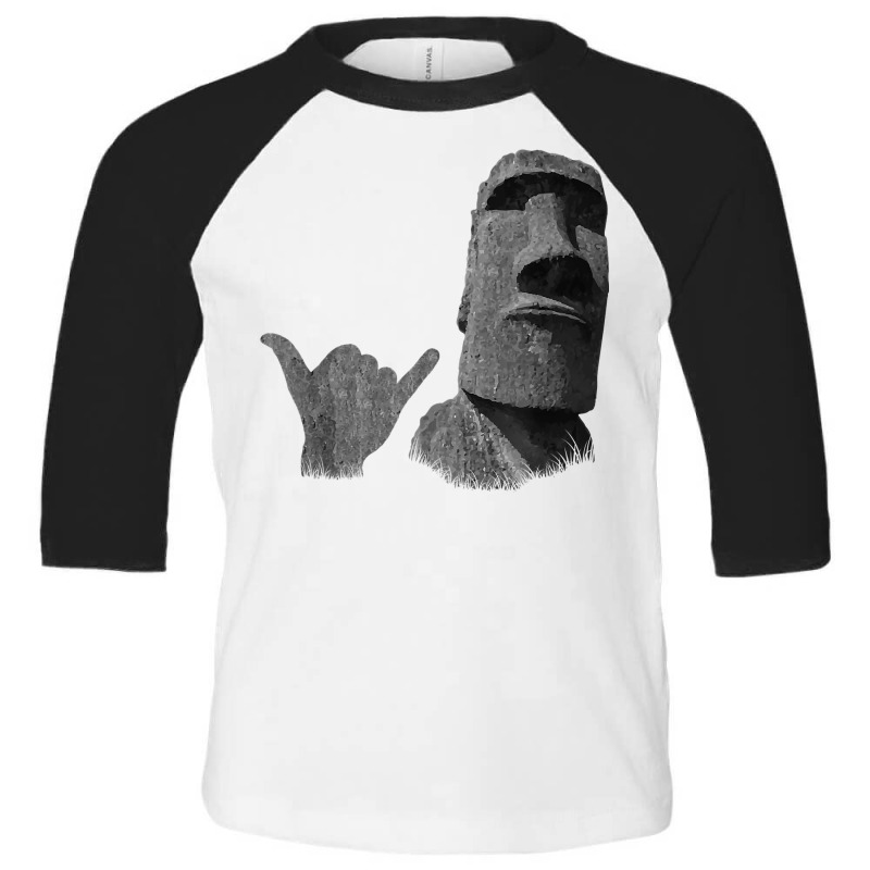 Funny Easter Island Rapa Nui Moai Statue Surfer Shaka Sign T Shirt Toddler 3/4 Sleeve Tee | Artistshot