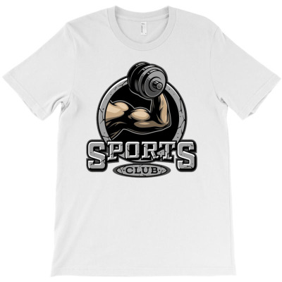Sports Club, Bodybuilding T-shirt Designed By Erictenhag