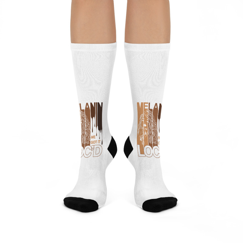 Melanin Drippin We Got It Loc'd Black Afro Natural Hair Pullover Hoodi Crew Socks | Artistshot