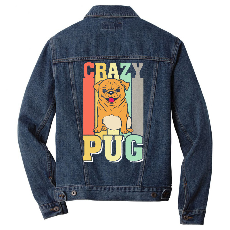 Crazy Pug Lady T  Shirtcrazy Pug Lady Funny Gift Idea For Pug Lovers D Men Denim Jacket | Artistshot