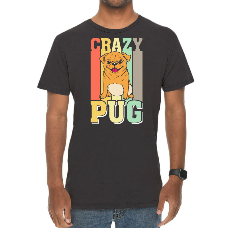 Crazy Pug Lady T  Shirtcrazy Pug Lady Funny Gift Idea For Pug Lovers D Vintage T-shirt | Artistshot