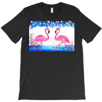 Flamingo T  Shirt Blue And Pink 4 T  Shirt T-shirt | Artistshot