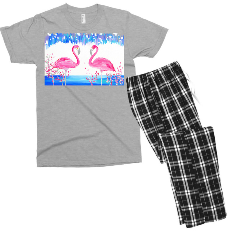 Flamingo T  Shirt Blue And Pink 4 T  Shirt Men's T-shirt Pajama Set | Artistshot