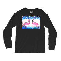 Flamingo T  Shirt Blue And Pink 4 T  Shirt Long Sleeve Shirts | Artistshot