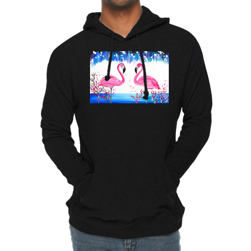 Flamingo T  Shirt Blue And Pink 4 T  Shirt Lightweight Hoodie | Artistshot