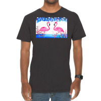 Flamingo T  Shirt Blue And Pink 4 T  Shirt Vintage T-shirt | Artistshot