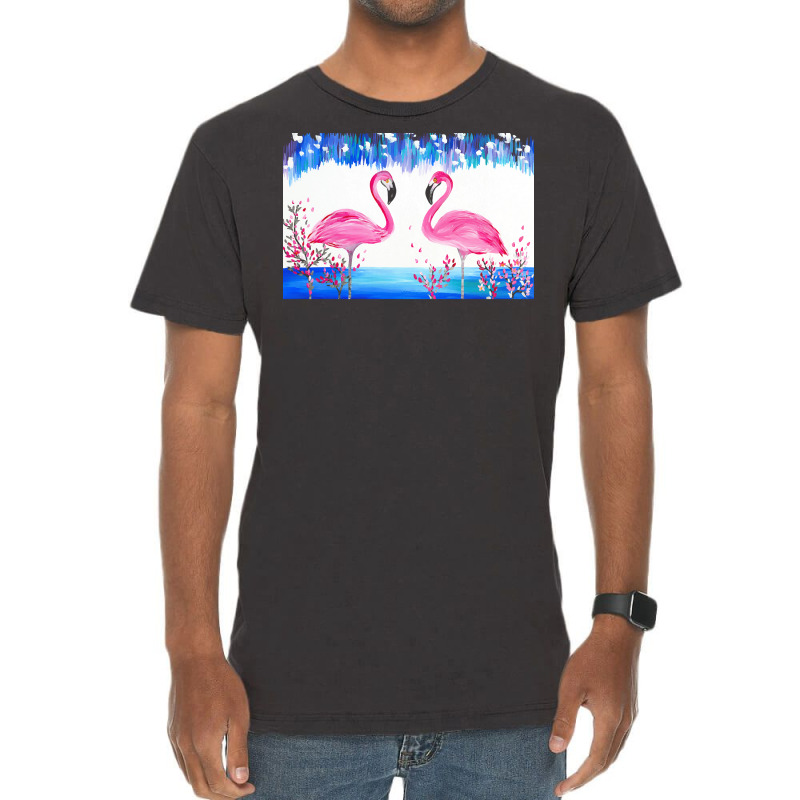 Flamingo T  Shirt Blue And Pink 4 T  Shirt Vintage T-shirt | Artistshot