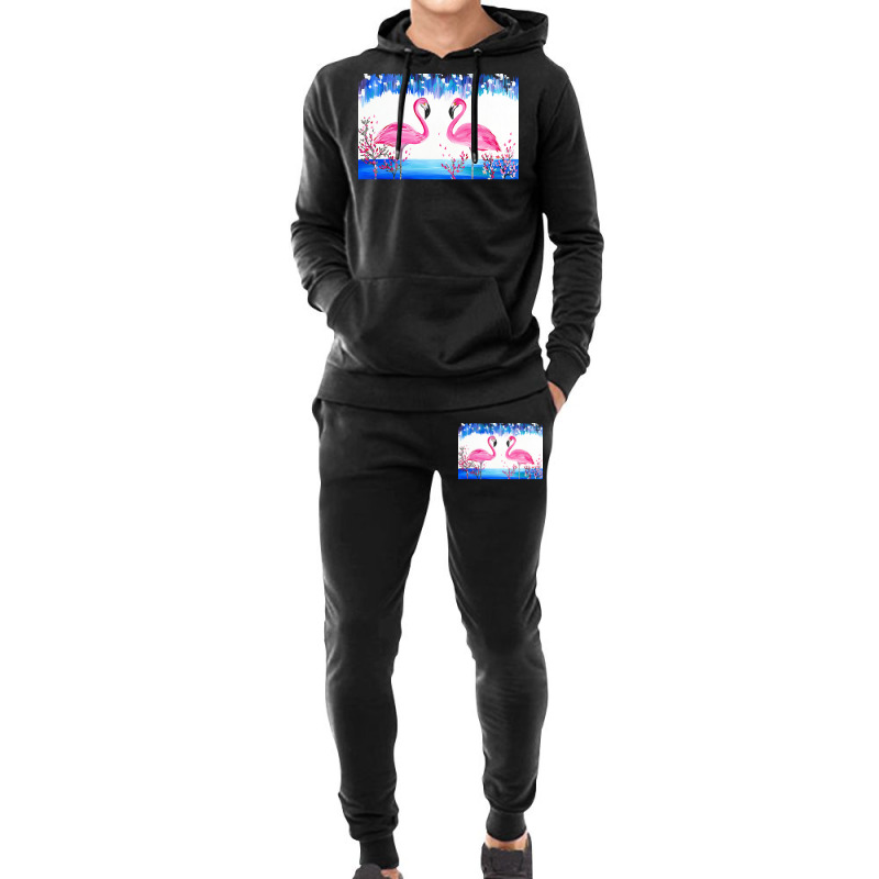 Flamingo T  Shirt Blue And Pink 4 T  Shirt Hoodie & Jogger Set | Artistshot