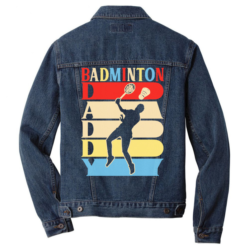 Fathers Day Gift Ideas T  Shirtbadminton Daddy Funny Daddy Papa Gifts Men Denim Jacket | Artistshot