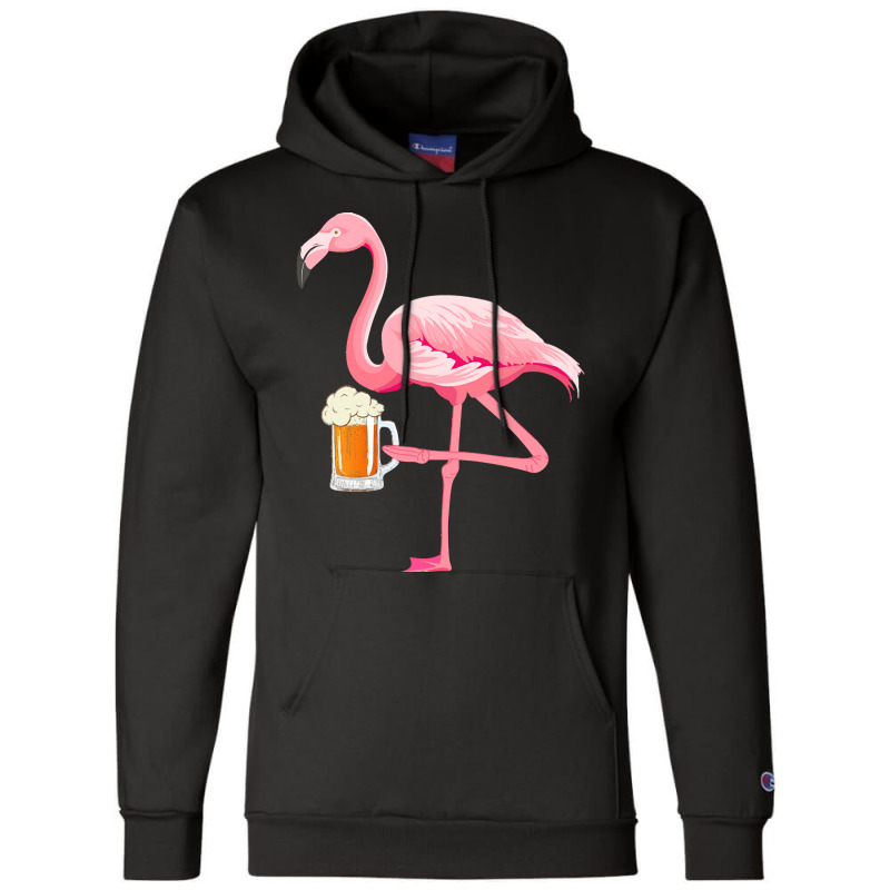 Flamingo T  Shirt Flamingo With Beer Funny T  Shirt Champion Hoodie | Artistshot