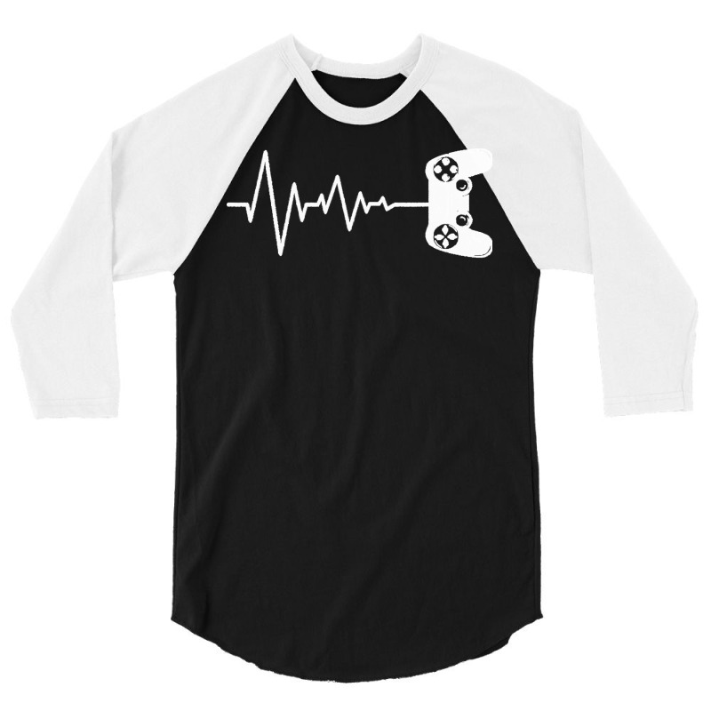 Heartbeat Gamer T  Shirtheartbeat Gamer Cool Gifts For Fathers Day Gif 3/4 Sleeve Shirt | Artistshot