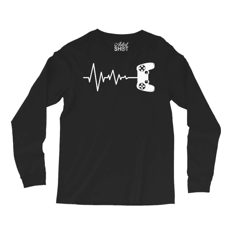 Heartbeat Gamer T  Shirtheartbeat Gamer Cool Gifts For Fathers Day Gif Long Sleeve Shirts | Artistshot