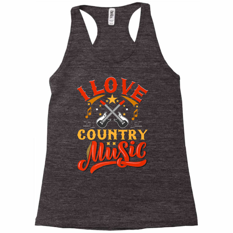 I Love Country Music Design With Guitars And Musical Notes Premium T S Racerback Tank by zakarimullin | Artistshot