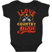 I Love Country Music Design With Guitars And Musical Notes Premium T S Baby Bodysuit | Artistshot