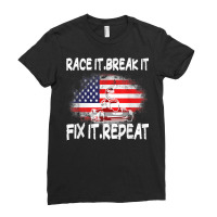 Race Break Fix Repeat Go Kart Cart Racer Gokart Racing T Shirt Ladies Fitted T-shirt | Artistshot